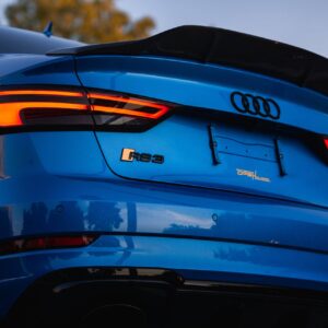 Audi RS3 with Opsholders number plate holder with mounting point in the middle