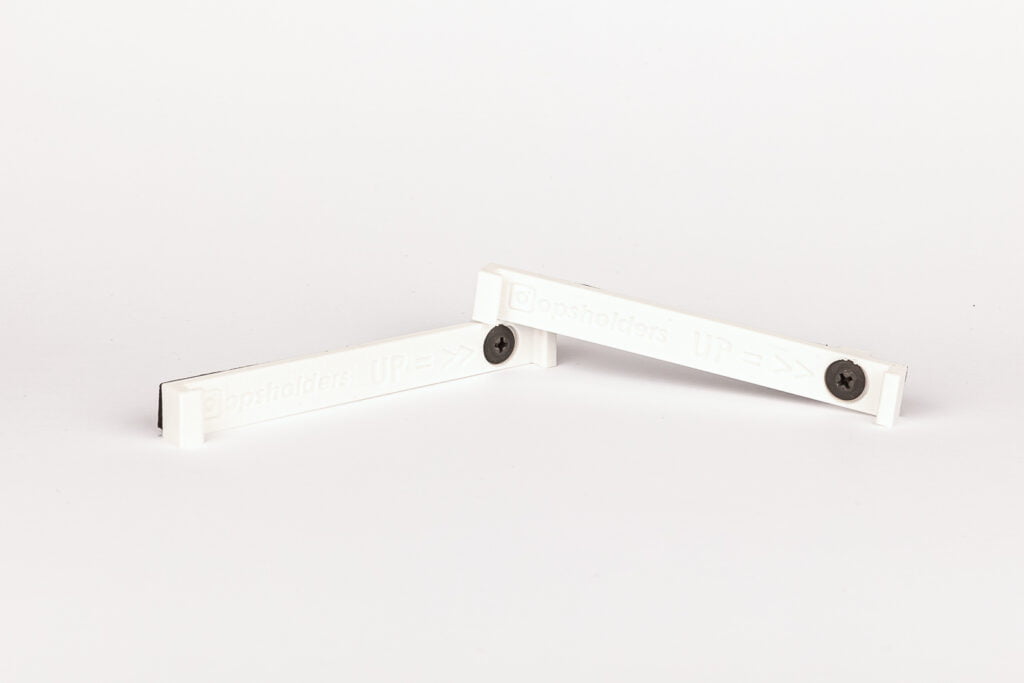 WhiteHoldersTop - OPSHOLDERS Opsholders number plate holder with mounting point in the top