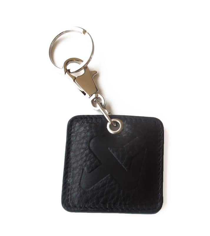 Akrapovič Square Leather Keychain - red or black - OPSHOLDERS Akrapovič Square Leather Keychain - red or black