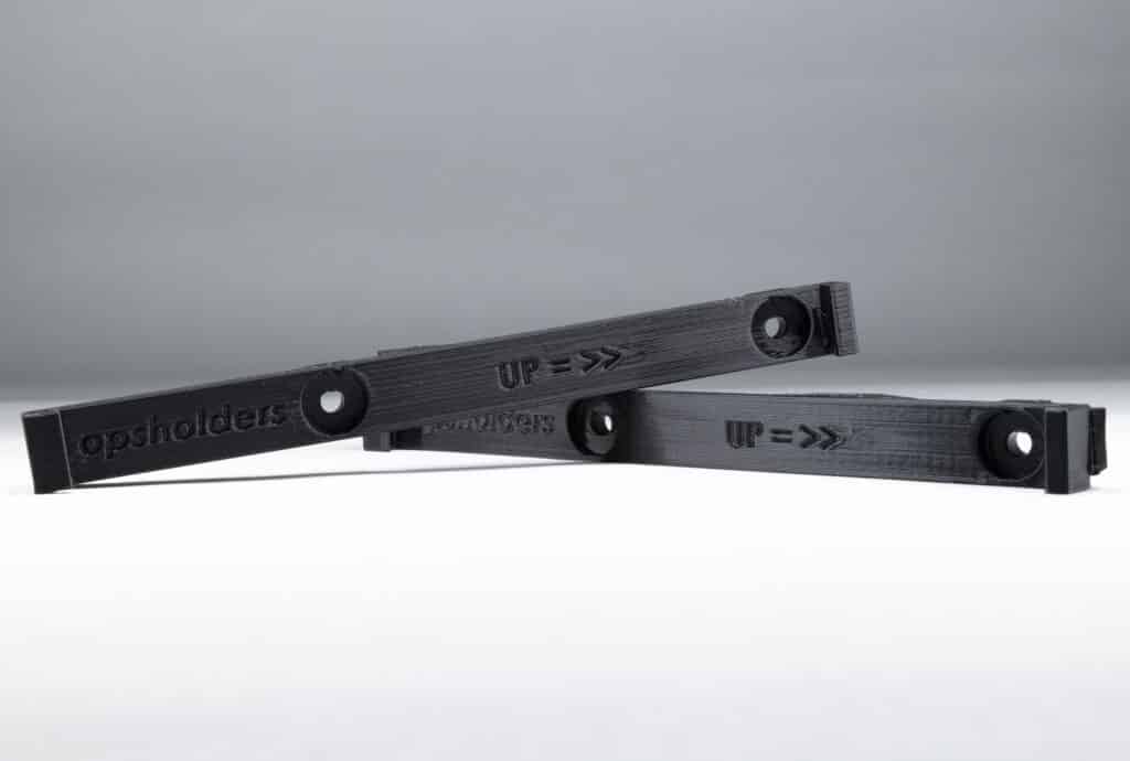 Black USA number plate holders with mounting point in the top and middle - OPSHOLDERS