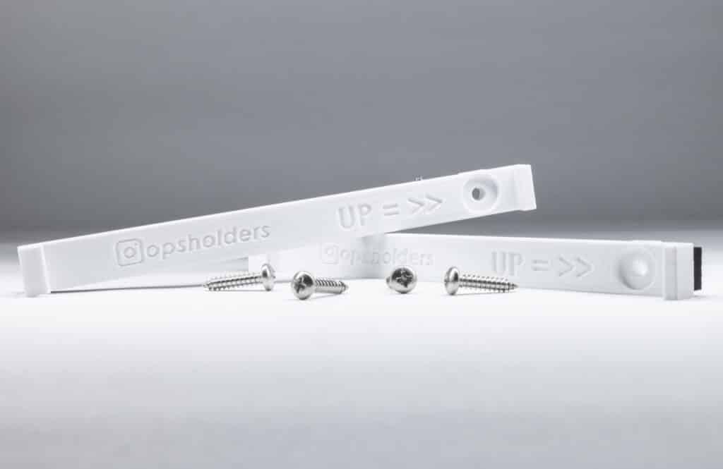 White USA number plate holders with mounting point in the top and screws2 - OPSHOLDERS