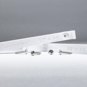 White USA number plate holders with mounting point in the top and screws2 - OPSHOLDERS