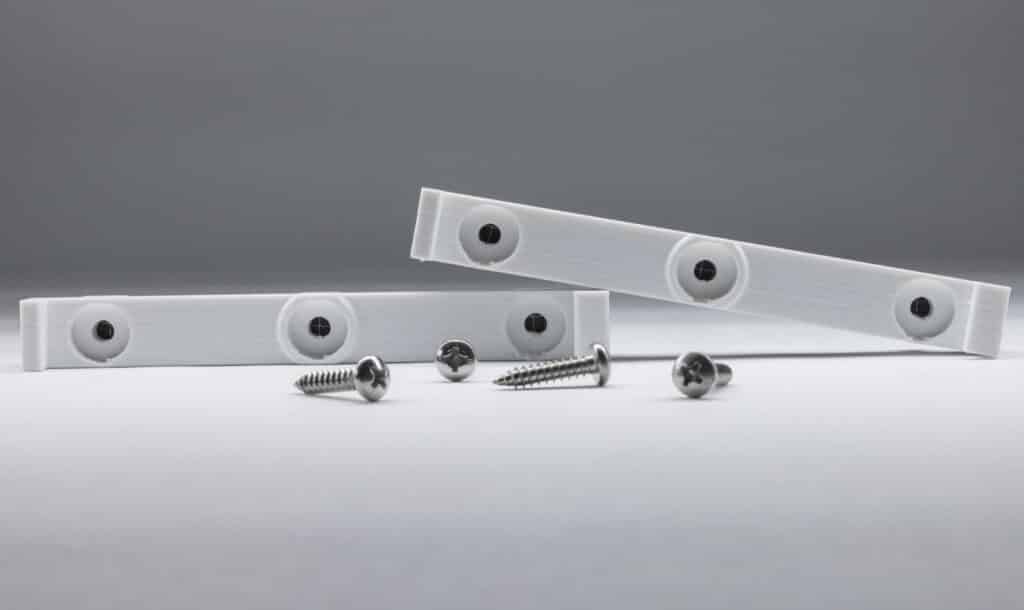White universal number plate holders front with screws - OPSHOLDERS