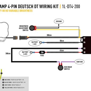 Lazer One-Lamp Harness Kit - with Switch (with DT06-4S, 12V)