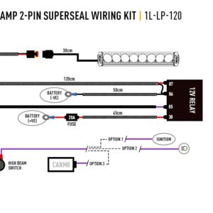 Lazer Single-Lamp Harness Kit (Low Power, 12V)
