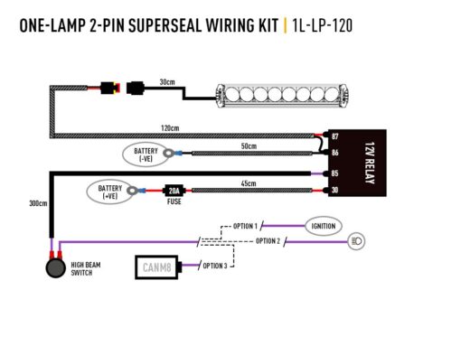 Lazer Single-Lamp Harness Kit (Low Power, 12V)