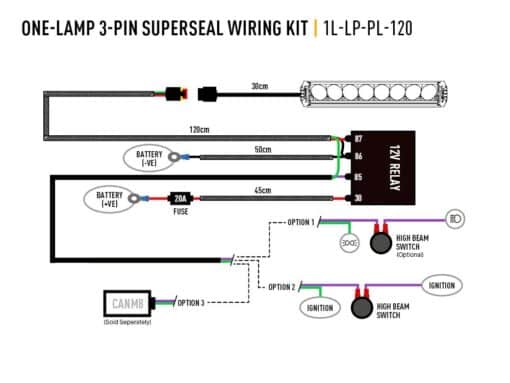Lazer Single Lamp Harness Kit (Position Light, 12V)