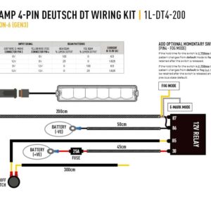 Lazer One-Lamp Harness Kit - with Switch (with DT06-4S, 12V)