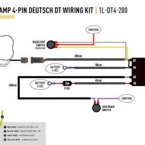 Lazer One-Lamp Harness Kit - with Switch (with DT06-4S, 12V)