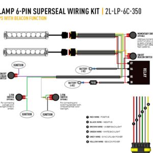 Lazer Two-Lamp Harness Kit - Long (Beacon, 12V)