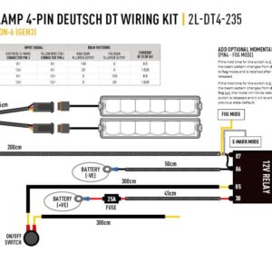 Lazer Two-Lamp Harness Kit - with Switch (with DT06-4S, 12V)