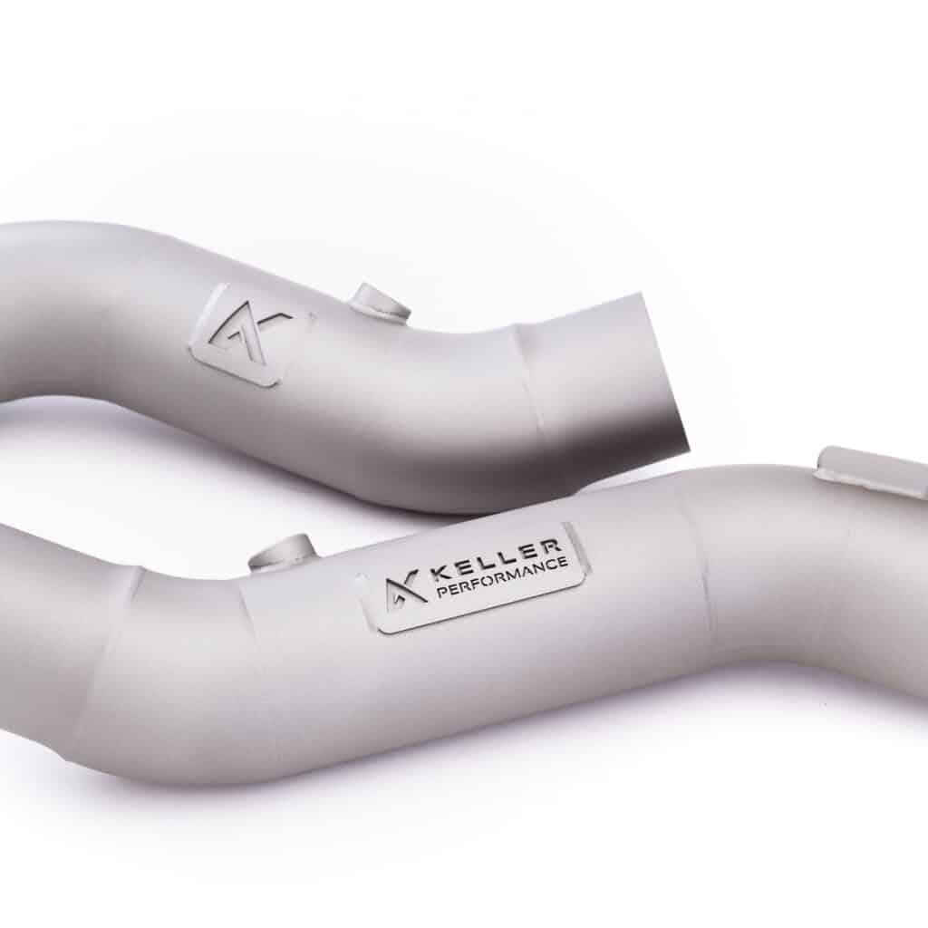 Keller Ferrari 488 GTB/PISTA Titanium Cerakote Downpipes
