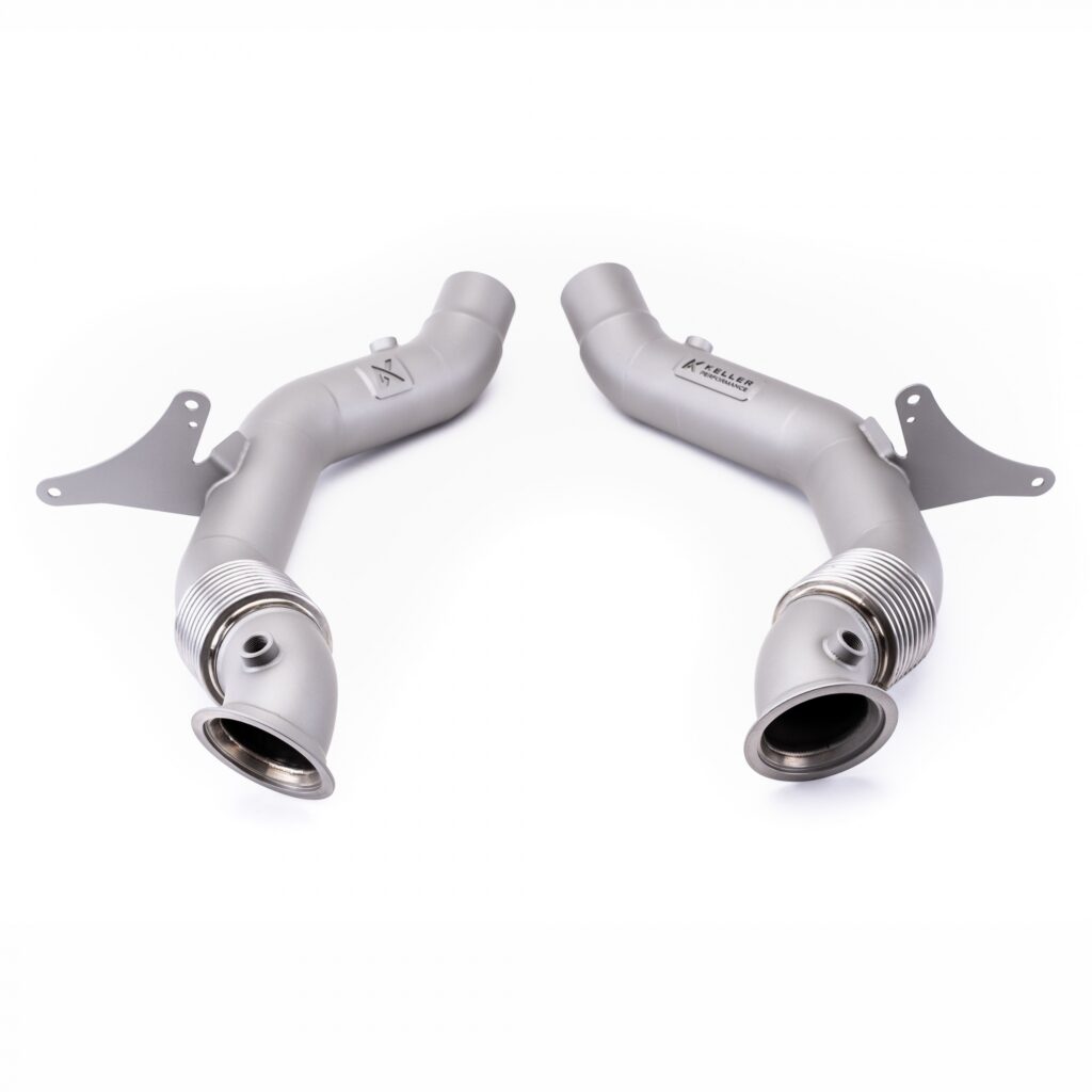 Keller Ferrari 488 GTB/PISTA Titanium Cerakote Downpipes