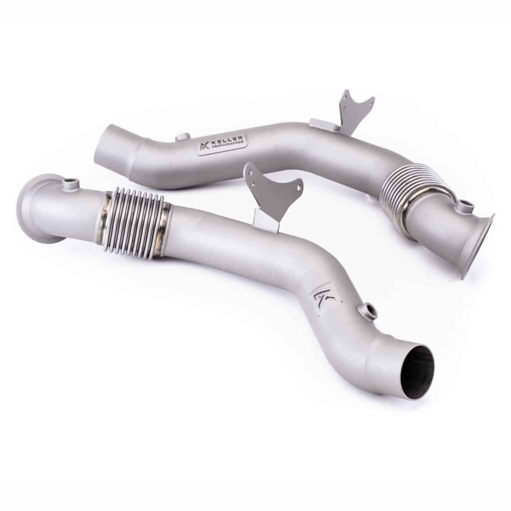 Keller Ferrari 488 GTB/PISTA Titanium Cerakote Downpipes