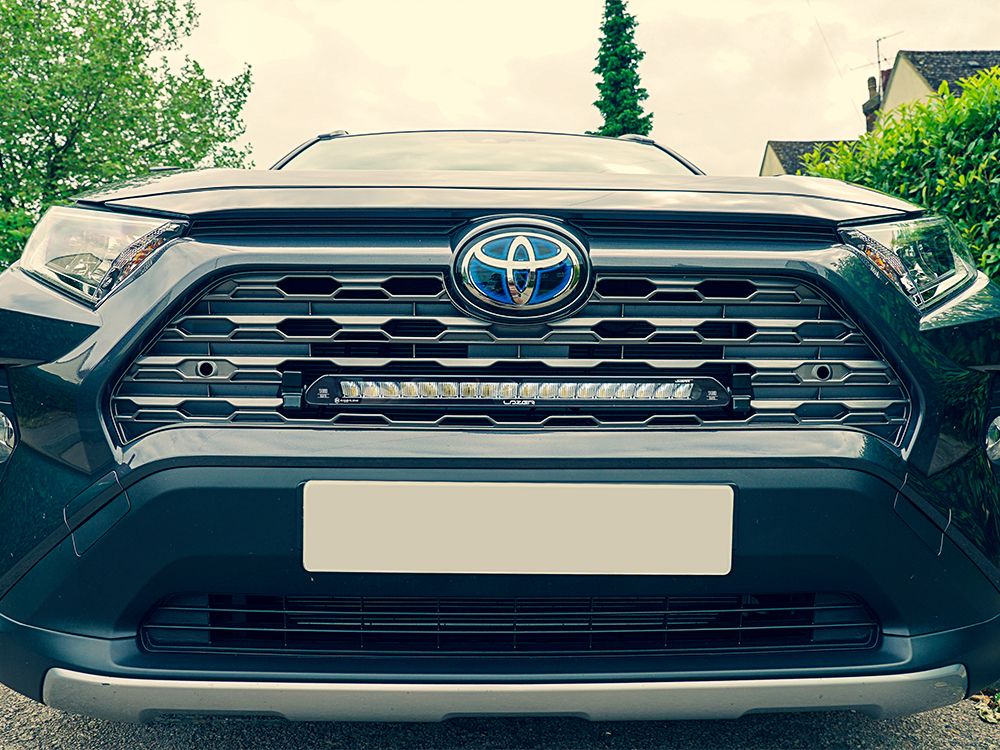 Smoked White LED Grille Light Kit For Toyota RAV4 2019-2022 - 4 Piece Set