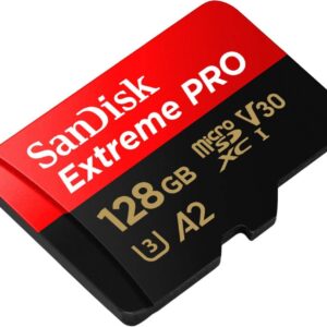 SanDisk 128GB Extreme PRO microSD Card with Adapter SDSQXCD-128G-GN6MA
