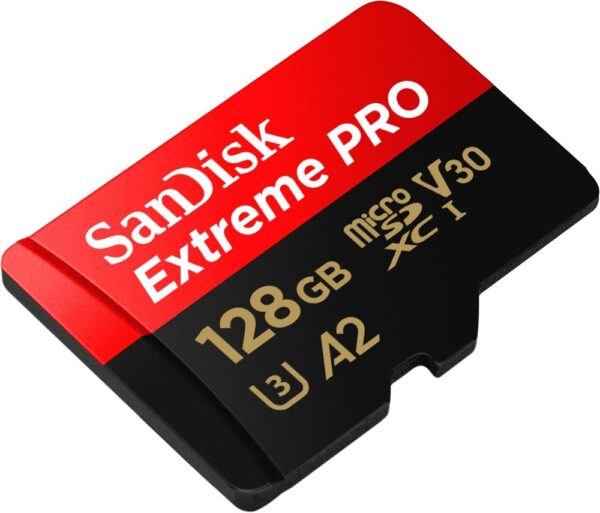 SanDisk 128GB Extreme PRO microSD Card with Adapter SDSQXCD-128G-GN6MA