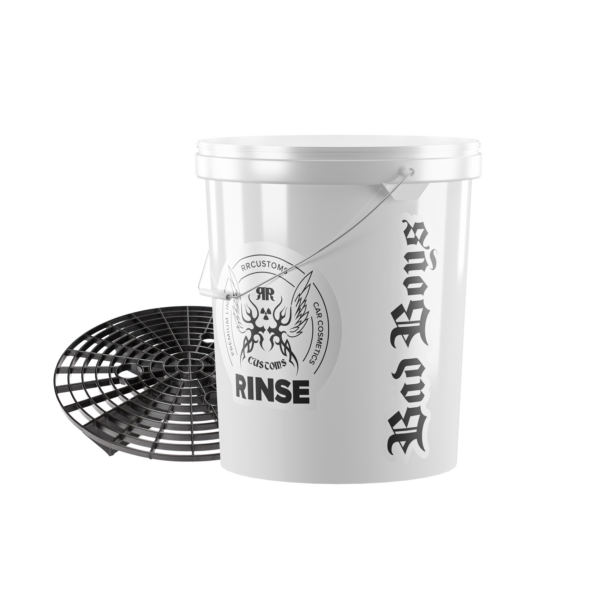 White Detailing Bucket With Grit Guard RINSE