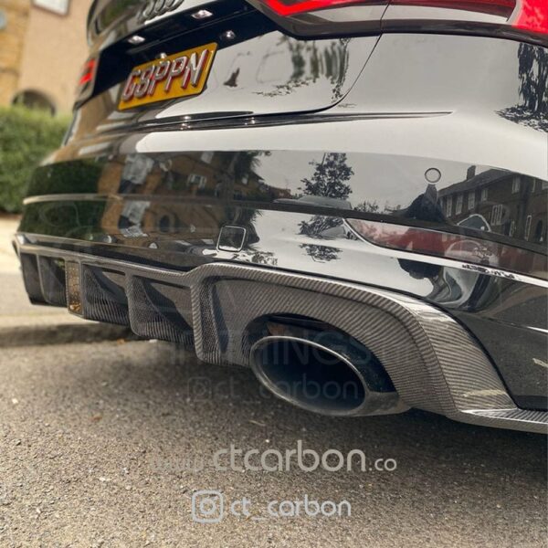 AUDI RS3 8V SALOON REAR CARBON DIFFUSER WITH DTM LIGHT