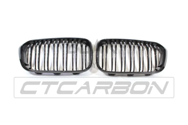 BMW F20 1 SERIES LCI DOUBLE SLAT BLACK GRILLES - BLAK BY CT CARBON