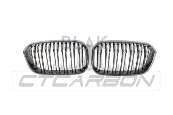 BMW F20 1 SERIES LCI DOUBLE SLAT BLACK GRILLES - BLAK BY CT CARBON