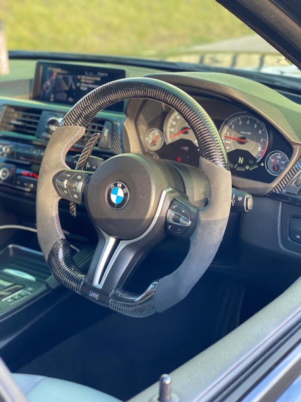 BMW FXX CARBON FIBRE / ALCANTARA FLAT BOTTOM STEERING WHEEL