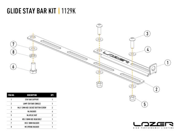 Lazer Stay Bar Kit (Glide) 1129K