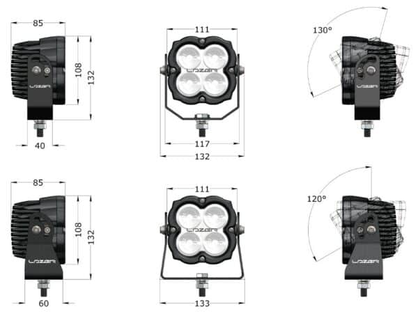 Lazer Utility 80 (with 'Wide' Mount) - ADR Approved 00U80-G2-ADR-Wide