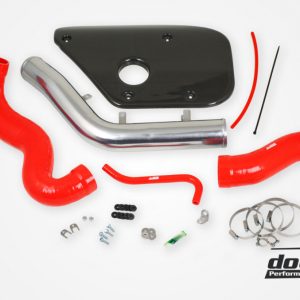 DO88 Volvo S60 V60 V70 T6 Inlet pipe. Red hoses. Carbon fiber cover