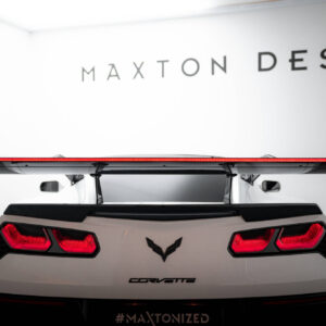 Maxton Design Carbon Spoiler With Upper Swan Mounting + LED Chevrolet Corvette Stingray / Grand Sport C7 CF-CH-CO-C7-WING4-UPP-245-P+LED