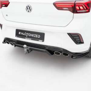 Maxton Design Central Rear Splitter (with vertical bars) Volkswagen T-Roc R Mk1 VW-T-ROC-1PF-R-RD1G+RD2G