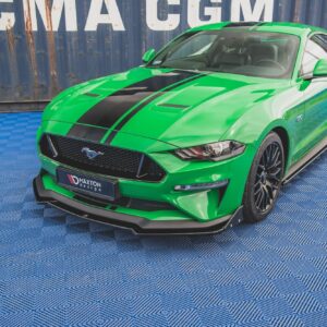 Maxton Design Front Splitter V.1 + Flaps Ford Mustang GT Mk6 Facelift FO-MU-6F-GT-FD1G+FSF