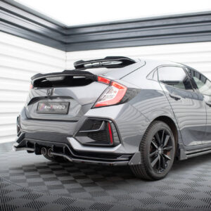 Maxton Design Rear Splitter V.1 (with vertical bars) + Flaps Honda Civic Sport Mk 10 Facelift HO-CI-10-SPORT-RSD1G+RD1G+RSF1B