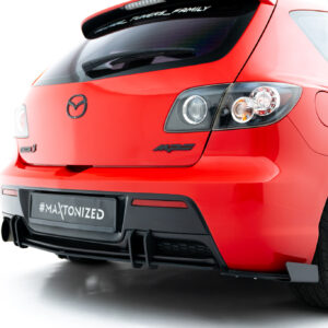 Maxton Design Street Pro Rear Side Splitters + Flaps Mazda 3 MPS Mk1 EU Version MA3MPS1CNC-RSD2B+RSF2G