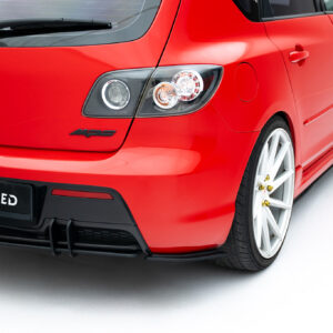 Maxton Design Street Pro Rear Side Splitters Mazda 3 MPS Mk1 EU Version MA3MPS1CNC-RSD2BRB