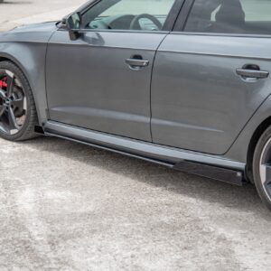 Maxton Design Street Pro Side Skirts Diffusers + Flaps Audi RS3 8V Sportback AURS38VCNC-SD2B+SRF1G