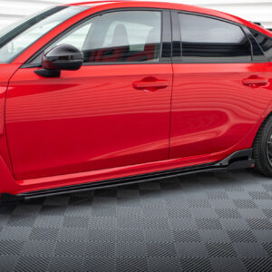Maxton Design Street Pro Side Skirts Diffusers + Flaps Honda Civic Type-R Mk 11 HOCI11TYPERCNC-SD1B+SF1G