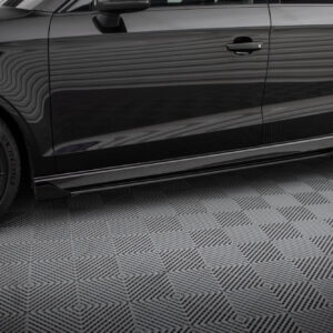 Maxton Design Street Pro Side Skirts Diffusers V.1 + Flaps Audi RS3 Sedan 8V Facelift AURS38VFSCNC-SD1B+SF1G