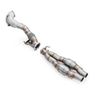 RM Motors Downpipe AUDI RS3 8Y 2.5 TFSI with heat shield and catalytic converters
