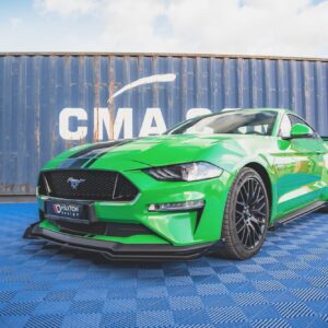 Maxton Design Street Pro Front Splitter V.1 + Flaps Ford Mustang GT Mk6 Facelift FOMU6FGTCNC-FD1BRB+FSF1G