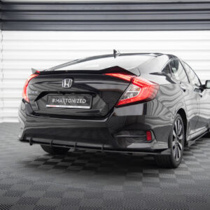 Maxton Design Street Pro Rear Side Splitters + Flaps Honda Civic Mk10 HOCI10CNC-RS1B+BRBI+RSF1G