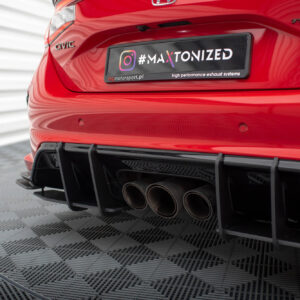 Maxton Design Street Pro Rear Side Splitters + Flaps Honda Civic Type-R Mk 11 HOCI11TYPERCNC-RSD1B+BRBI+RSF1G