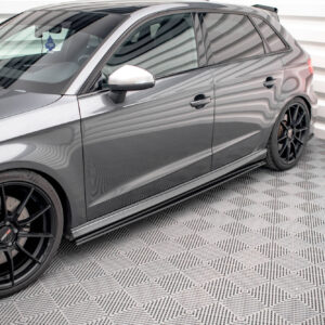 Maxton Design Street Pro Side Skirts Diffusers Audi S3 / A3 S-Line Sportback 8V Facelift AUS33FSBCNC-SD1BRB