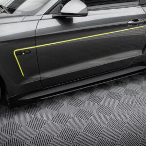 Maxton Design Street Pro Side Skirts Diffusers + Flaps Ford Mustang GT Mk6 FOMU6GTCNC-SD1BRB+SF1G