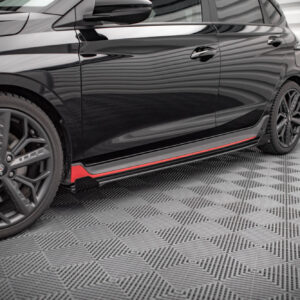 Maxton Design Street Pro Side Skirts Diffusers + Flaps Hyundai I20 N Mk3 HYI203NCNC-SD1BRB+SRF1G
