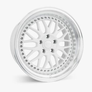 ESR Wheels SR01 18x8.5 5x120.6 ET30 Gloss White w/ Machined Lip 88551430 SR01WHT-ML 5X120.6