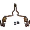 46137088-DC8E-4B21-B113-AE2C3E75BA7Djpg - OPSHOLDERS Symmetrical dual exhaust pipes forming a V shape with clamps and dual tips, center area shows small electrical components and wiring.