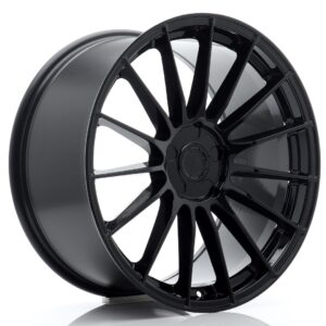 Black glossy multi-spoke alloy wheel rim with a centered hub, shown at an angle against a white background (car wheel product).