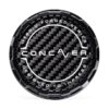 Round black wheel center cap with carbon-fiber pattern and the brand CONCAVER, featuring 'Hybrid Forged Series' text.