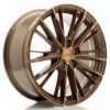 Bronze alloy car wheel rim with a multi-spoke design and glossy finish on a white background.